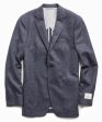 Sutton Lambswool Cashmere Herringbone Sport Coat in Navy Supply