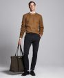 Garment Dyed Cashmere Raglan Rib Crew in Camel Discount