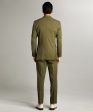 Sutton Double Breasted Seersucker Suit Jacket in Olive Supply