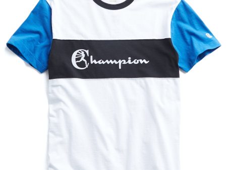 Champion Pieced Graphic Tee in White For Cheap