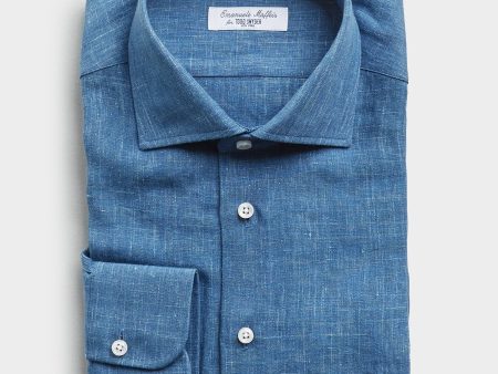 Emanuele Maffeis + Todd Snyder Denim Dress Shirt in Dark Indigo Discount