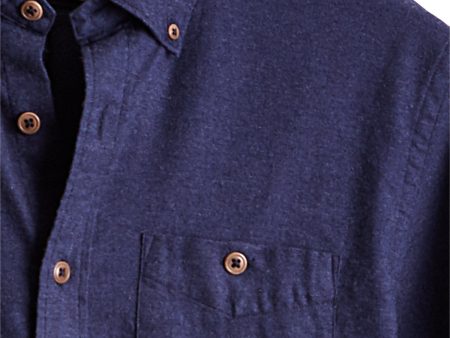 Brushed Cotton Cashmere Twill Shirt in Navy Fashion