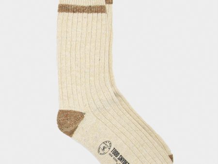 Corgi Tipped Irish Donegal Wool Socks in Ecru barley For Sale