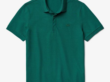 Lacoste Short Sleeve Regular Fit Stretch Cotton Paris Polo in Green For Cheap