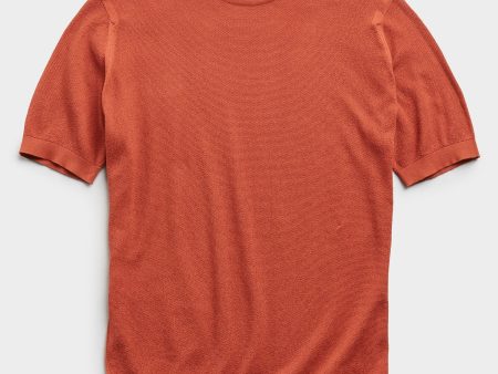 John Smedley Sea Island Cotton Pique T-shirt in Cinnamon Online Hot Sale