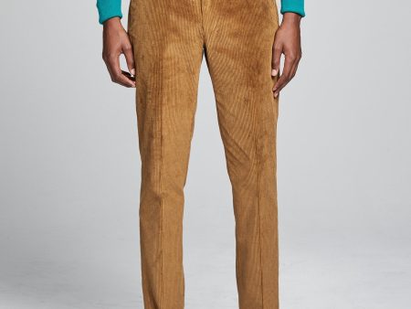 Italian Stretch Cord Sutton Suit Trouser in Camel Online Hot Sale