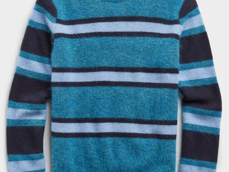 Color Block Alpaca Wool Sweater in Teal Supply