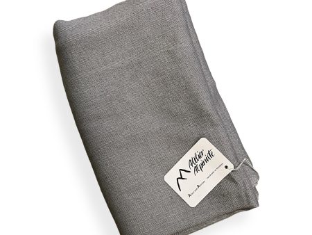 Atelier Alpiniste Cashmere Blanket Herringbone light grey For Discount