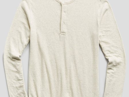 Double knit Henley in Oatmeal Online Sale