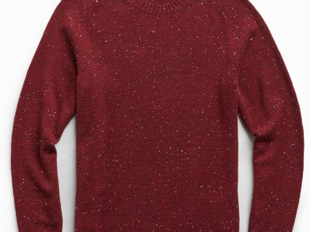 Cashmere Donegal Crew in Merlot For Discount