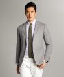 Wool Linen Basketweave Sutton Sport Coat in Grey Discount