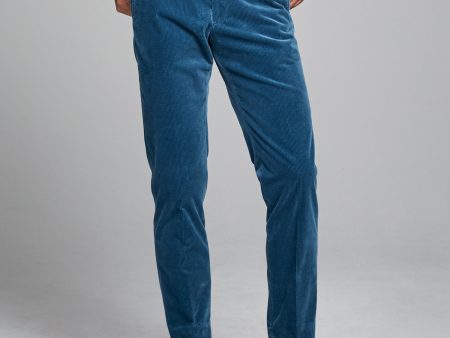 Italian Stretch Cord Sutton Suit Trouser in Teal Supply