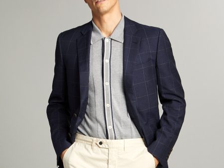 Sutton Windowpane Sport Coat in Navy Supply