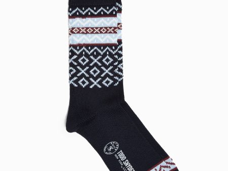 Corgi Heavyweight Fairisle Socks in Navy Supply