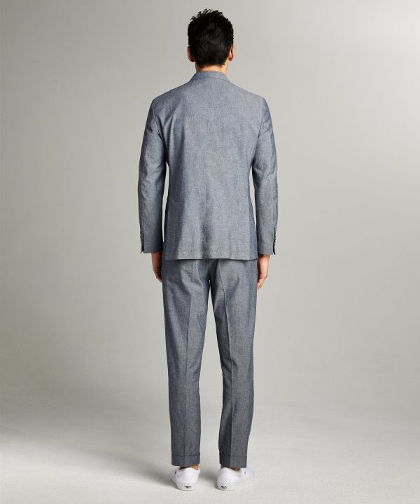 Chambray Traveler Suit Jacket in Indigo For Discount