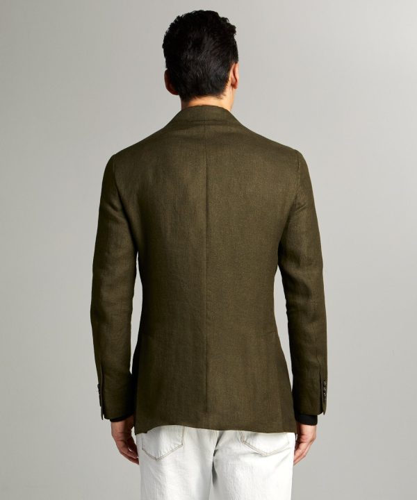 Sutton Linen Sport Coat in Olive Online now