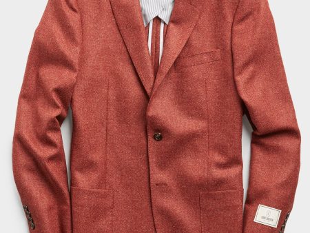 Sutton Lambswool Cashmere Sport Coat in Red Sale