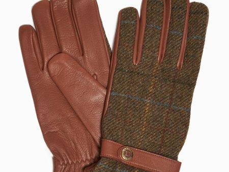 Dents Muncaster Abraham Moon Tweed & Deerskin Leather Gloves on Sale