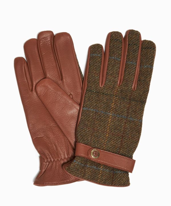 Dents Muncaster Abraham Moon Tweed & Deerskin Leather Gloves on Sale