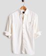 Brushed Cotton Cashmere Twill Shirt in Ivory Online Hot Sale