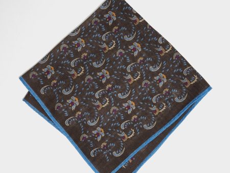 Drake s Vintage Paisley Pocket Square in Blue Hot on Sale