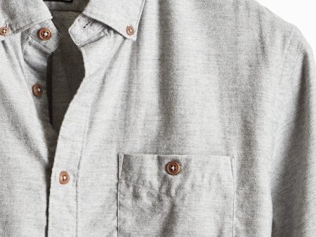 Brushed Cotton Cashmere Twill Shirt in Grey For Sale