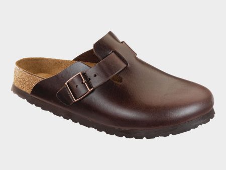 Birkenstock Boston Soft Footbed in Brown Amalfi Leather For Sale