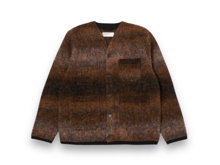 Universal Works Cardigan P31194 ombre fleece brown Online Sale