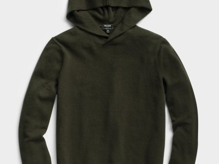 Cashmere Hoodie in Olive For Sale