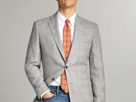 Sutton Linen Glenplaid Sportcoat in Grey Sale