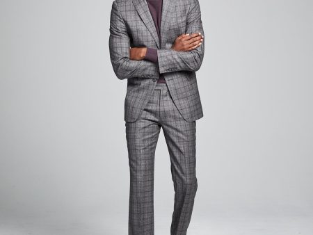 Wool Glen Plaid Sutton Suit Jacket in Grey Sale