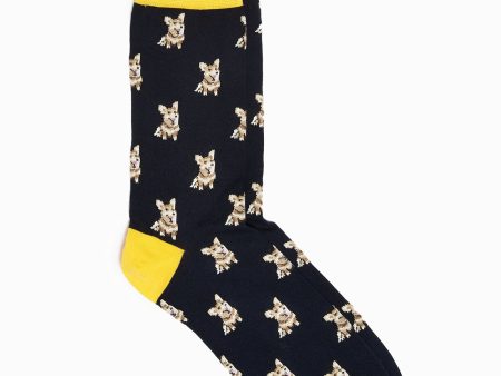 Corgi Corgi Socks in Yellow Navy Online