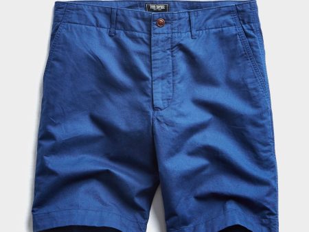 9  Cotton Linen Oxford Surplus Short in Blue Online Hot Sale