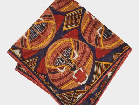 Drake s Bold Tiger Printed Pocket Square Navy Online Hot Sale