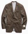 Wool Cashmere Herringbone Sutton Suit Jacket in Olive For Cheap