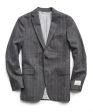 Wool Chalk Stripe Sutton Suit Jacket in Charcoal Online