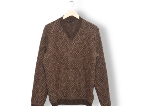 Frank Leder Handknitted Pullover V-Neck brown Online Hot Sale