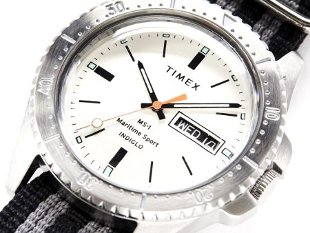 Timex + Todd Snyder Maritime Sport MS1 Watch in Silver 41mm For Sale