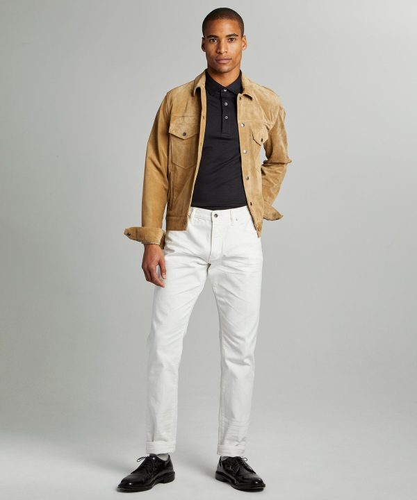 Slim Fit 5-Pocket Garment-Dyed Stretch Twill in White Online