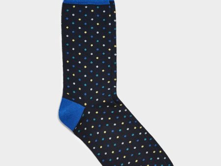 Corgi Dark Navy Spotted Sock in Navy Discount