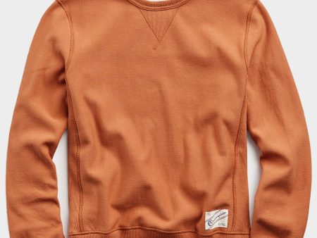 Lightweight Reverse Weave Crew in Spice Hot on Sale