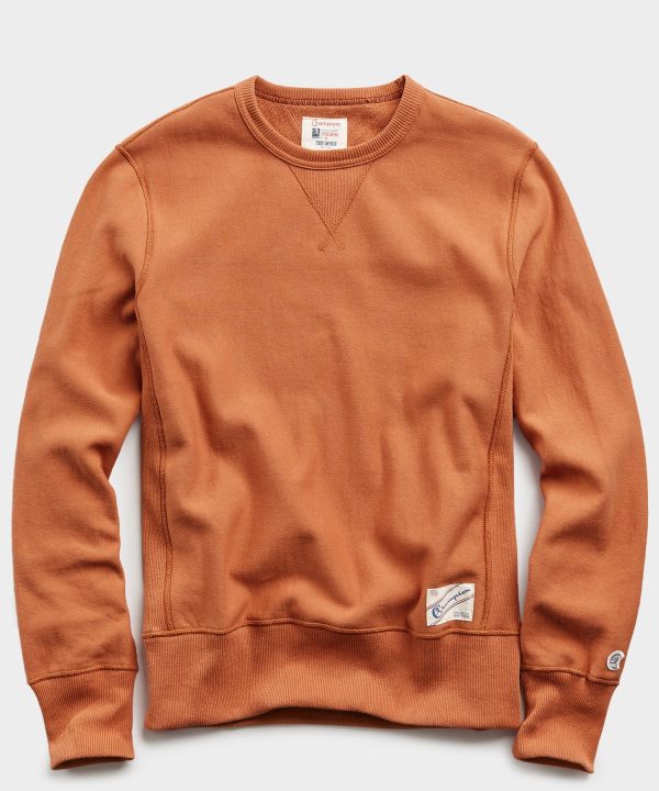 Lightweight Reverse Weave Crew in Spice Hot on Sale