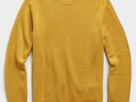 Cashmere Donegal Crew In Yukon Gold on Sale