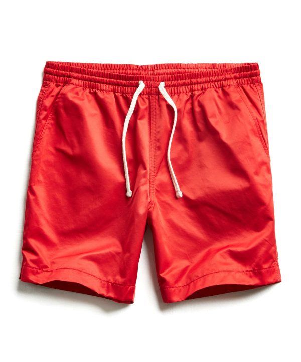 Satin Weekender Short in Red For Sale