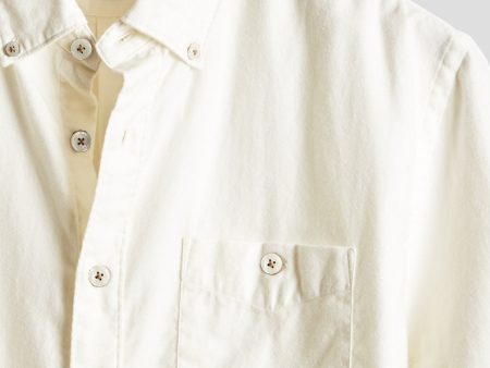 Brushed Cotton Cashmere Twill Shirt in Ivory Online Hot Sale