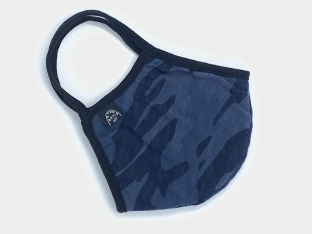 Cotton Jersey Camo Face Mask in Navy Fashion