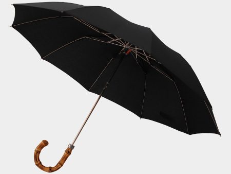 London Undercover Black Telescopic Foldable Umbrella with Wahngee Handle Supply