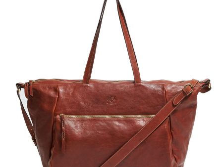 Il Bisonte Cowhide Travel Bag in Brown For Sale