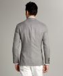 Wool Linen Basketweave Sutton Sport Coat in Grey Discount