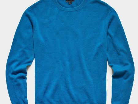 Cashmere Crewneck Sweater in Electric Blue Online now